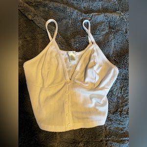 White V-Neck Spaghetti Stap Tank Top